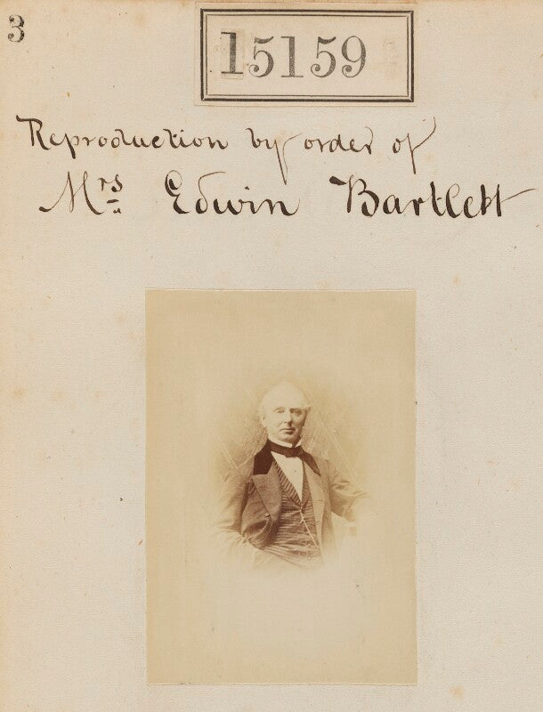 Unknown man ('reproduction by order of mrs edwin bartlett') npg ax63402