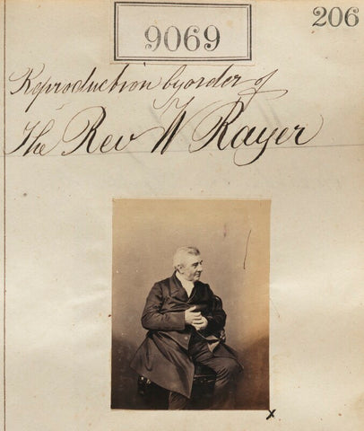 Unknown man ('Reproduction by order of the Rev. W. Rayer') NPG Ax58892