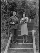 Cordelia Mary (née Stephen), Lady Greenway; (Charles) Paul Greenway, 3rd Baron Greenway and dog NPG x178137