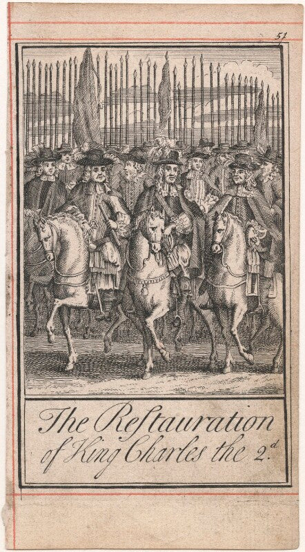 King charles ii with 15 unknown men npg d18538