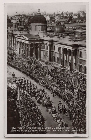 'Their Majesties Silver Jubilee 1910-1935. Royal Procession passing the National Gallery' NPG x137832