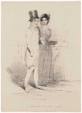 'A Sketch in the Park' (Arthur Wellesley, 1st Duke of Wellington; Harriet Arbuthnot (née Fane)) NPG D7604