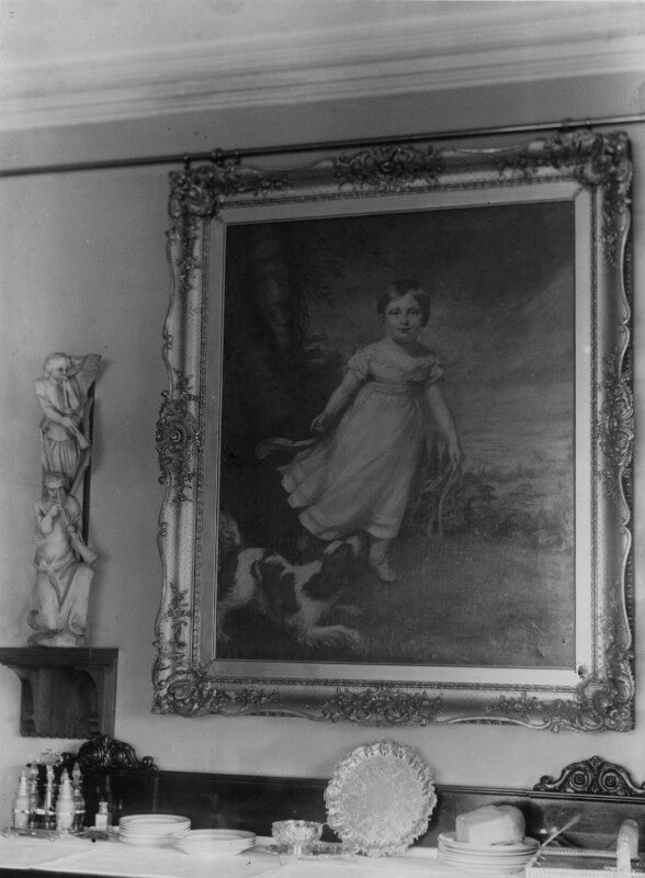View of james northcote's painting of john ruskin in john ruskin's home npg x12197