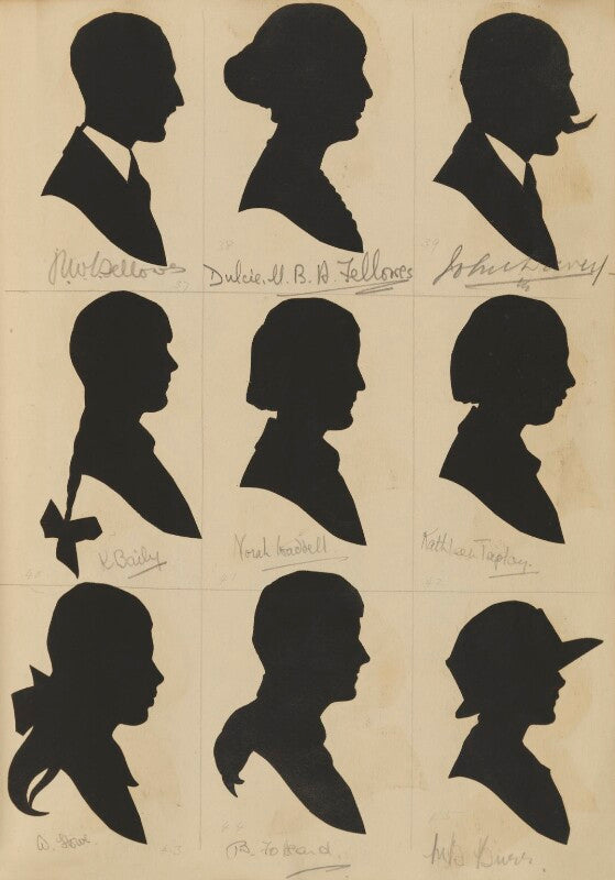 W. howe; k. baily; n.w. fellowes; dulcie u. b. a. fellowes; b. folkard?; norah waddell; john davey; kathleen taplay; mrs burr) npg d46615