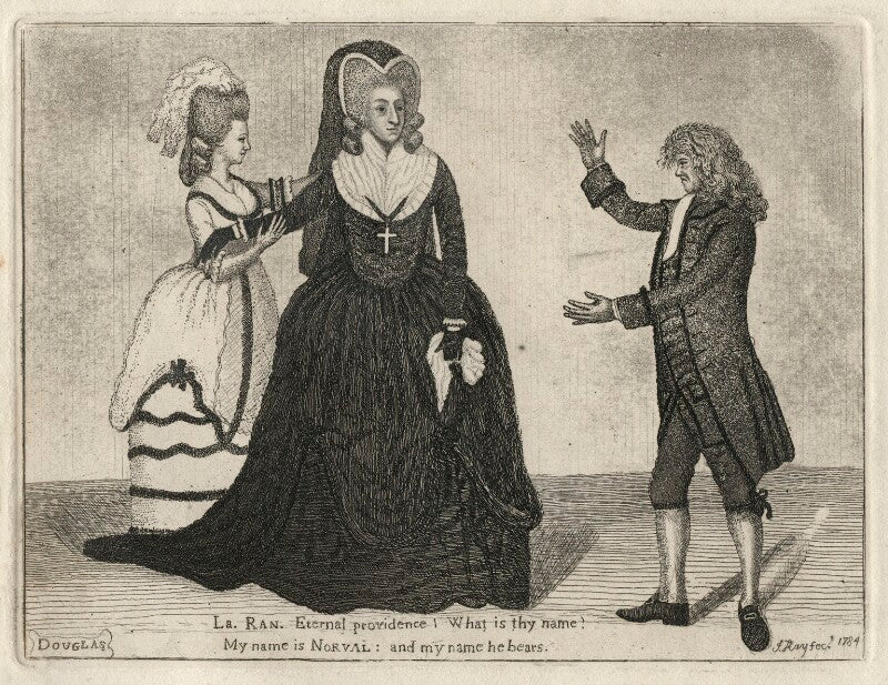 Mrs woods; sarah siddons (née kemble); mr sutherland in hume's 'douglas' npg d16860