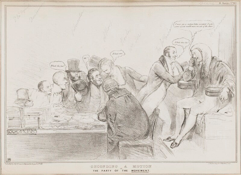 Seconding a motion or the party of the movement npg d41217