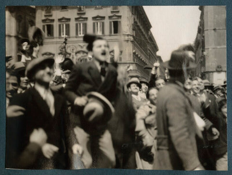 'Crowds in Piazza Venezia, Rome' NPG Ax143262