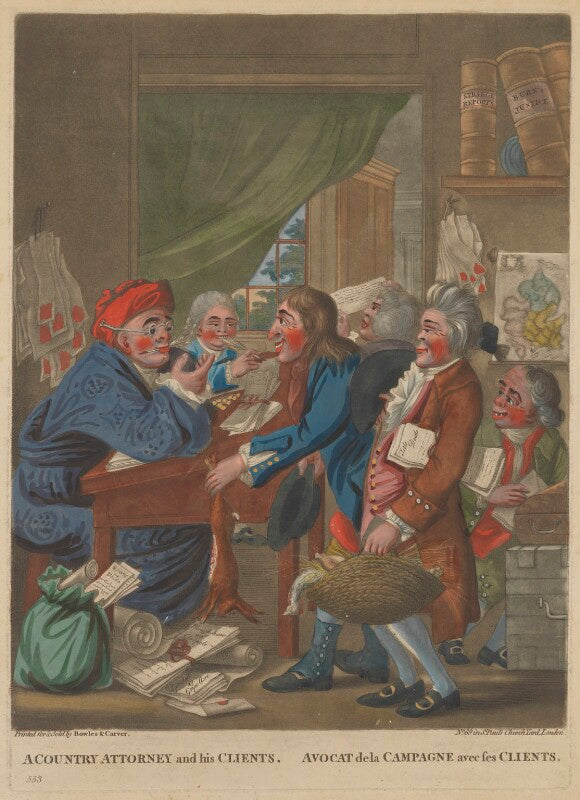 A country attorney and his clients. avocat de la campagne avec ses clients npg d47054