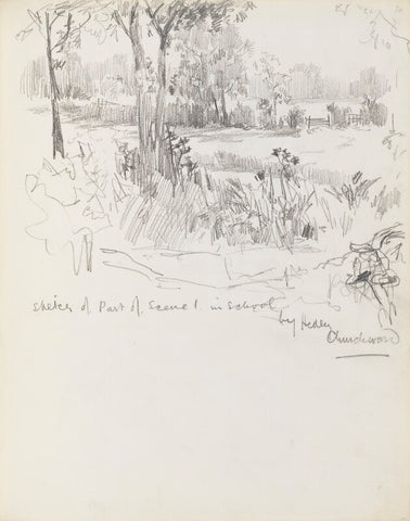 Sketch of part of scene 1 in School by Hedley Churchward NPG D23134(20)