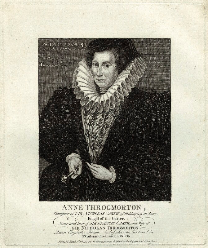 Anne throckmorton (née carew), lady throckmorton npg d25595