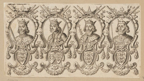 King William I ('The Conqueror'); King William II ('Rufus'); King Henry I; King Stephen NPG D34135