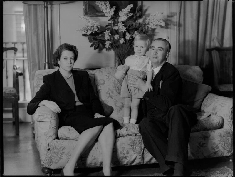 Lady moyra blanche madeleine browne (née ponsonby)l; desmond john michael browne; sir denis john wolko browne npg x97180