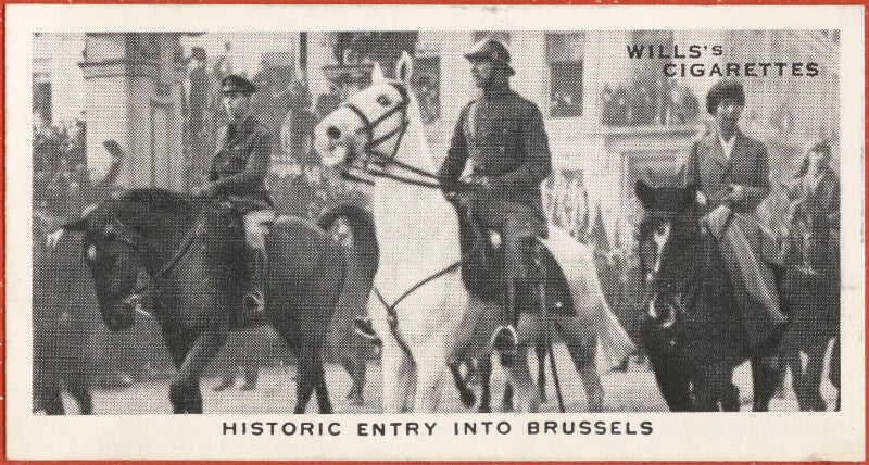 'historic entry into brussels' (king george vi; king albert i of belgium; elisabeth of bavaria, queen of belgium) npg d47272