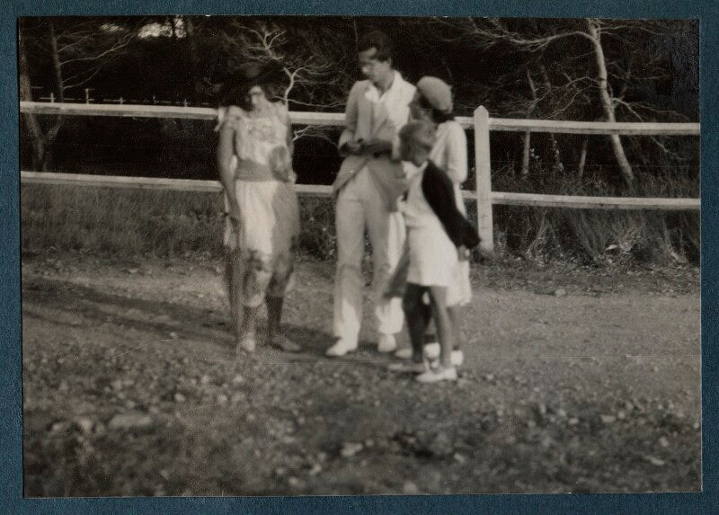 Lady ottoline morrell; aldous huxley; maria huxley (née nys); matthew huxley npg ax143185