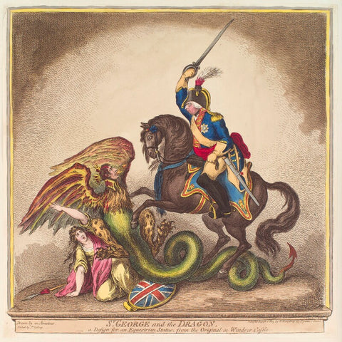 'St George and the dragon' (Britannia; Napoléon Bonaparte; King George III) NPG D13111