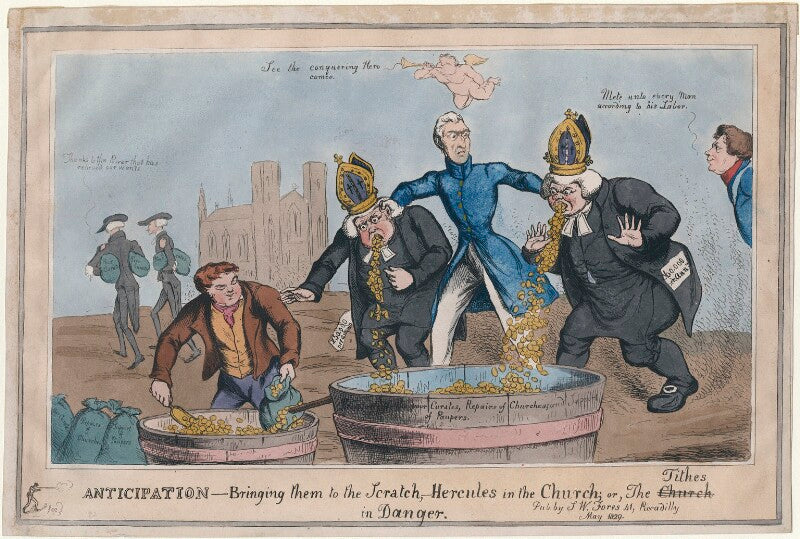 Anticipation   bringing them to the scratch,   hercules in the church; or, the church tithes in danger npg d48762