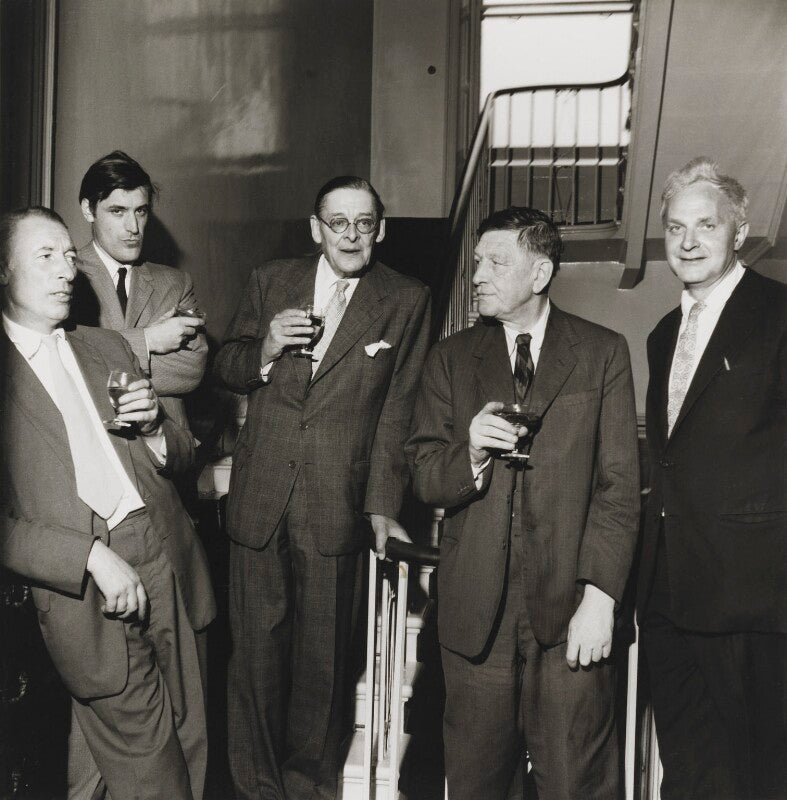 The faber poets ((frederick) louis macneice; ted hughes; t.s. eliot; w.h. auden; stephen spender) npg x88256
