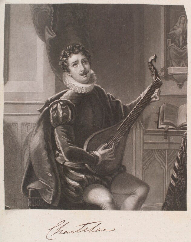 Detail from pierre de bocosel de chatelard or chastelard playing the lute to mary, queen of scots npg d11382