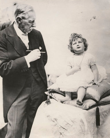 John Theodore Tussaud with a wax model of Queen Elizabeth II NPG x194451