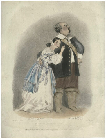 Giulia Grisi as Elvira; Luigi Lablache as Sir Georgio in Bellini's 'I Puritani' NPG D34976