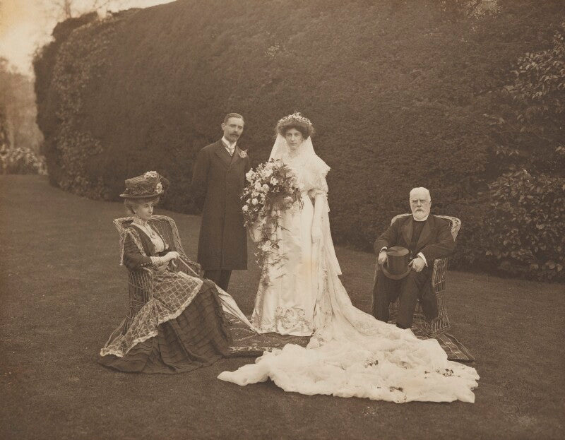 Mary hodgson trotter (née gillett); reginald cecil powys lybbe; lilian powys lybbe (née trotter); henry eden trotter (né brown) npg x38853