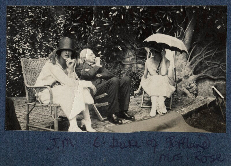 Julian vinogradoff (née morrell); william arthur cavendish bentinck, 6th duke of portland; rosamond mary rose (née trafford) npg ax141622