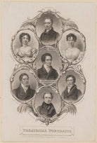 William Farren; Maria Rebecca Davison (née Duncan); Frances Harriet Kelly; Edmund Kean; John Fawcett; William Blanchard; Robert Keeley NPG D38604