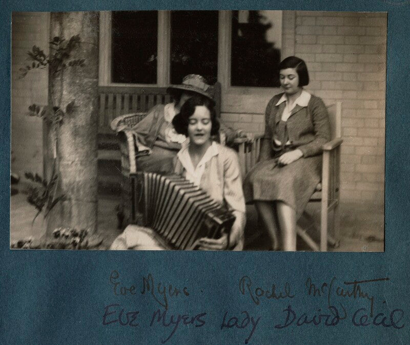 Eveleen ('eve') clarke (née myers); rachel (née maccarthy), lady david cecil npg ax143293