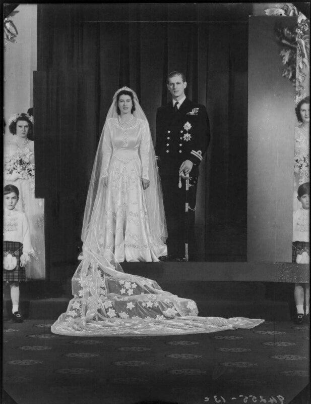 Wedding of queen elizabeth ii and prince philip, duke of edinburgh (queen elizabeth ii; prince philip, duke of edinburgh) npg x105247