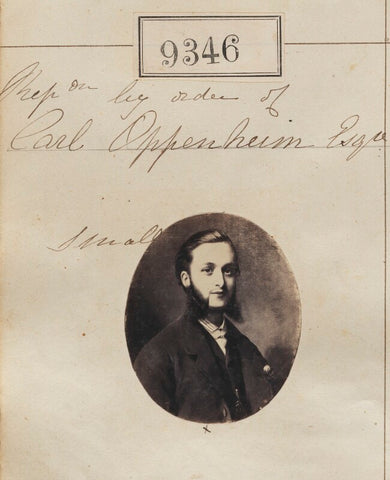 'Reproduction by order of Carl Oppenheim Esq' NPG Ax59155