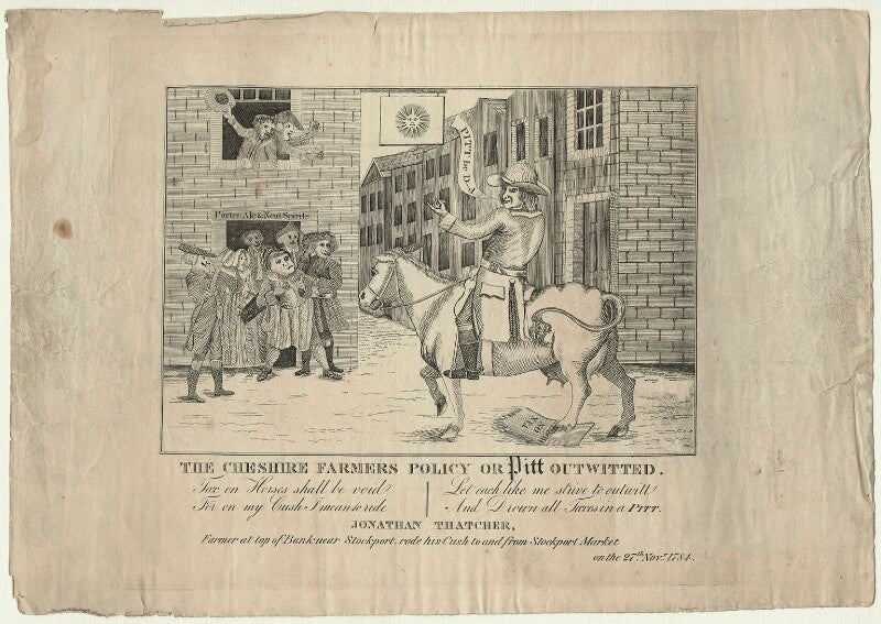 Jonathan thatcher ('the cheshire farmers policy   or   pitt outwitted') npg d21411