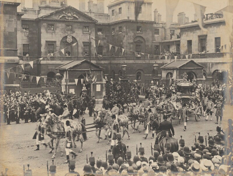 The coronation procession of king edward vii outside horse guards, whitehall npg p1700(63)