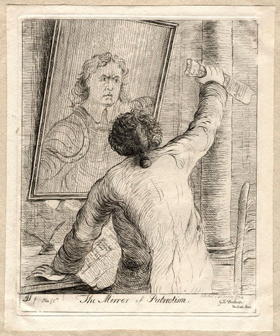 'The mirror of patriotism' (Charles James Fox; Oliver Cromwell (in mirror)) NPG D9749