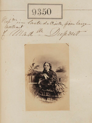 'Reproduction in carte de visite from large portrait of Madlle Dupont' NPG Ax59156