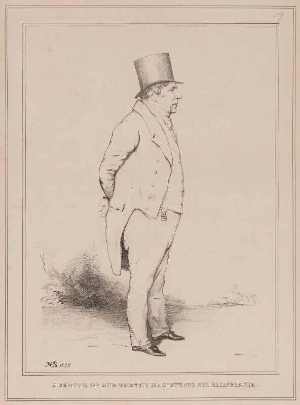 Sir richard birnie ('a sketch of our worthy magistrate sir richd. birnie') npg d40954