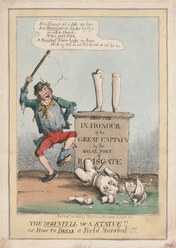 'the downfall of a statue!! or, how to break a field marshall!!!' (arthur wellesley, 1st duke of wellington) npg d48685