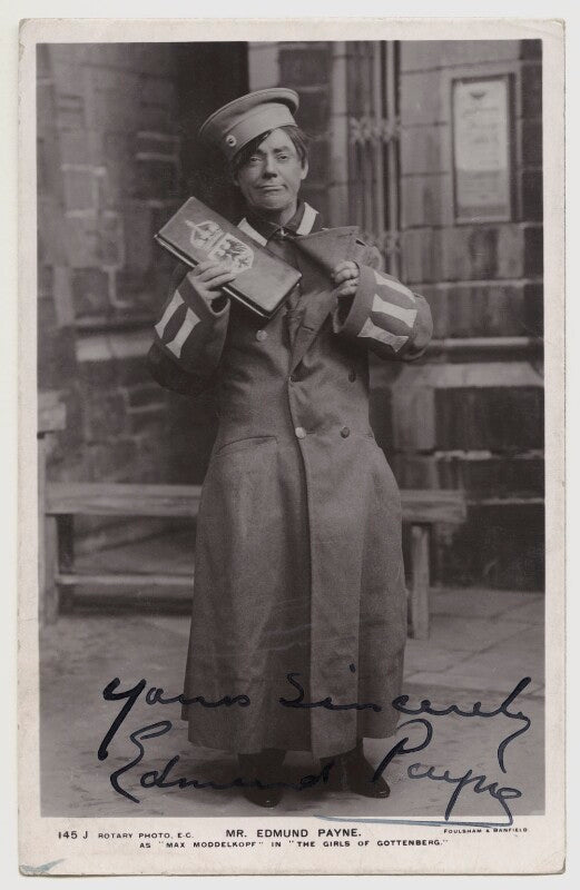 Edmund payne as max moddelkopf in 'the girls of gottenberg' npg x21733