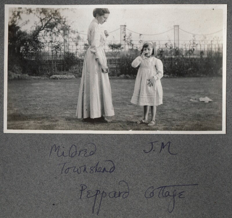 Julian vinogradoff (née morrell) with her nanny billy townshend npg ax140272