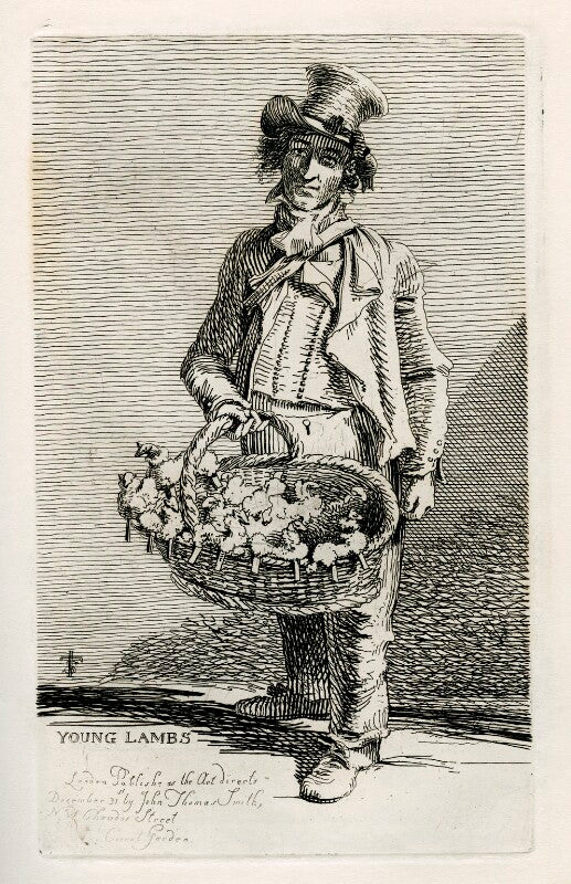 Unknown man selling toys ('young lambs') npg d40083