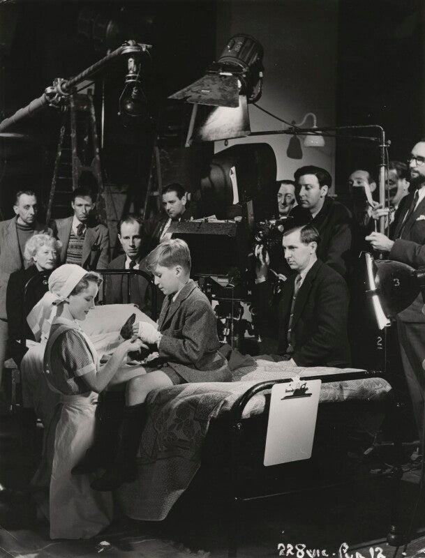 Petula clark and (david) brand inglis on the set of 'white corridors' npg x198577
