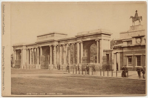 View of the Hyde Park Screen by Decimus Burton and the Wellington Arch with the Duke of Wellington statue by Matthew Cotes Wyatt NPG x134825