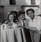 Phyllis Calvert, Tullio Carminati and Michael Rennie during the filming of 'The Golden Madonna' NPG x195056