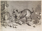 Snarling dog with food NPG D11784