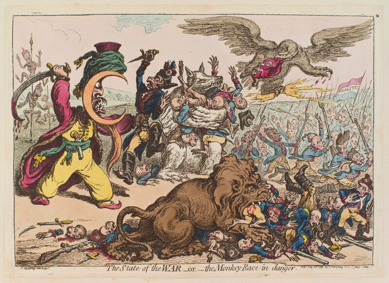 'the state of the war   or the monkey race in danger' npg d12694