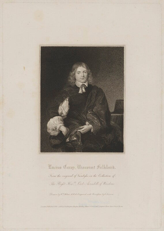 Unknown man engraved as lucius cary, 2nd viscount falkland npg d36638