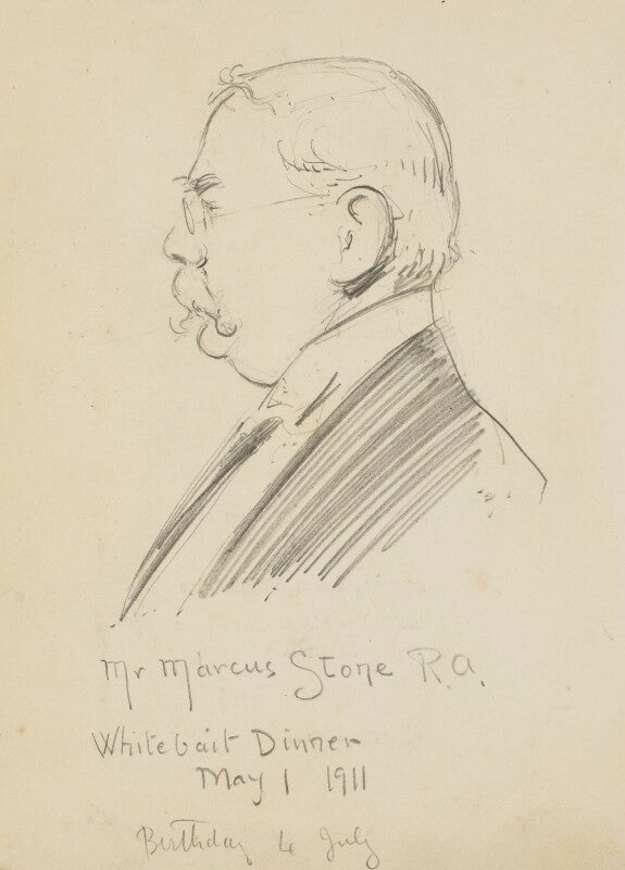 Marcus clayton stone ('mr marcus stone r.a. whitebait dinner may 1 1911') npg d43097