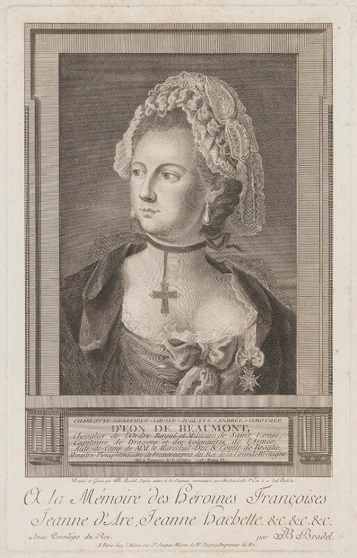 Chevalier d'eon ('charlotte genevieve louise auguste andrée timothée d'eon de beaumont') npg d48177