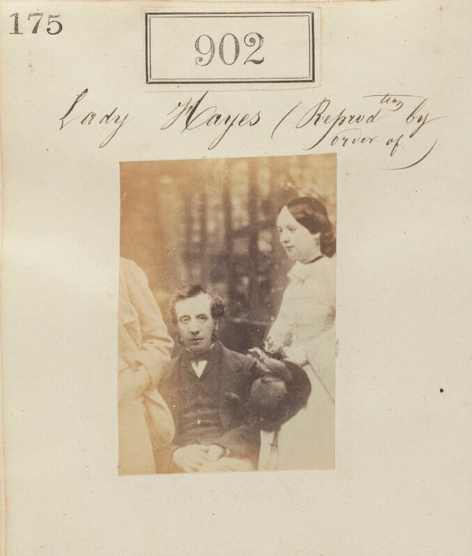 'reproduction by order of lady hayes' (unknown man and woman) npg ax50487