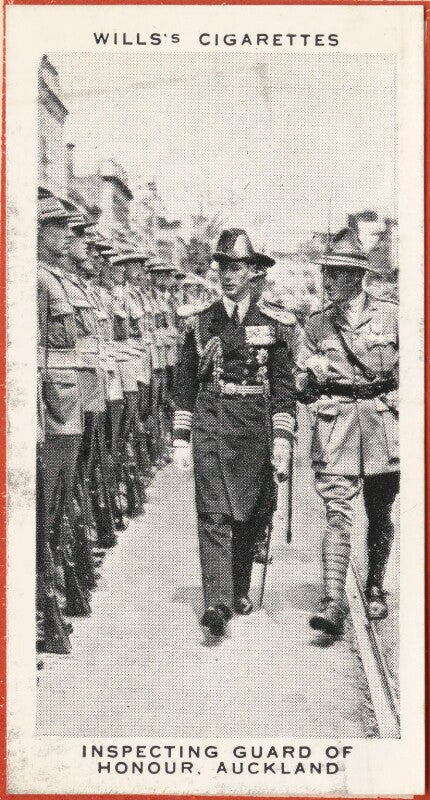 'inspecting guard of honour, auckland' (king george vi; 15 unknown sitters) npg d47292