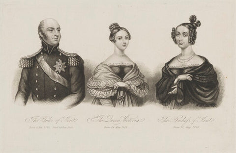 Prince Edward, Duke of Kent and Strathearn; Queen Victoria; Princess Victoria, Duchess of Kent and Strathearn NPG D33560